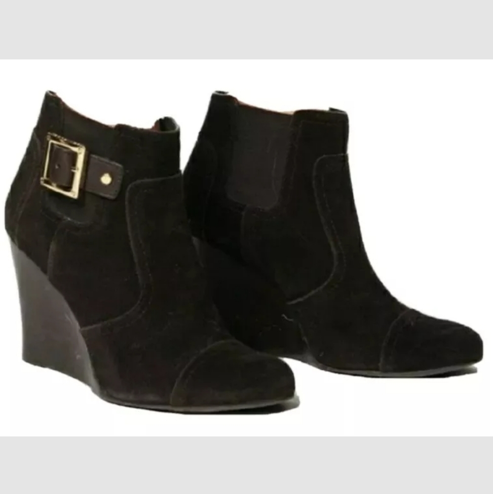 Tory Burch Adrienne Suede Wedge Ankle Boots 8.5